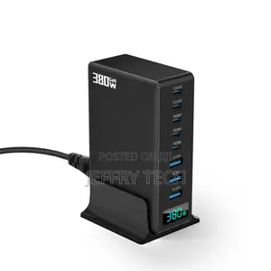 380w Gan Multiport Electric Charger Station 5c+ 3a Type C Charger With