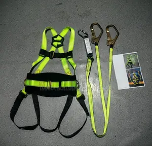 Full-body Safety Harness With Double Lanyard & Shock Absorber