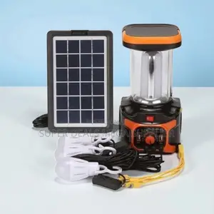 Solar Lighting System With 3w Led Bulbs, Torch and Phone Charging