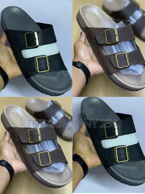 Quality Leather Casual Men Slide Open Shoes