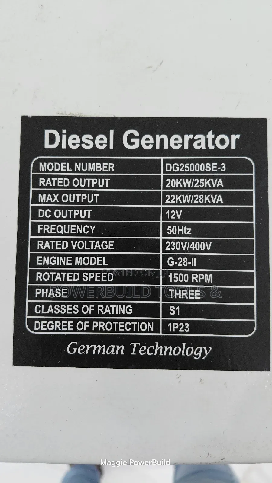 Pulsar 25kva Double Piston Three Phase Diesel Generator Dg25000se-3