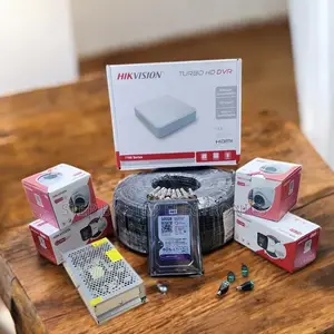 Hikvision 1080p 2mp 4 Cameras Kit Smart Hybrid Light CCTV With Audio