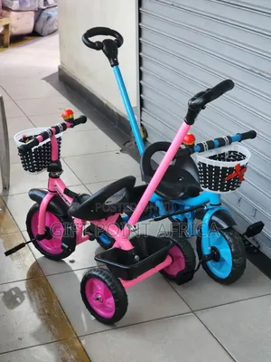 Tricycle With Push Handle,Safety Belt,Bell,Basket And Foot Rest