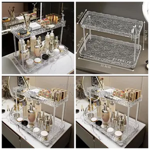 Two Tier Crystal-like Makeup Organizer.