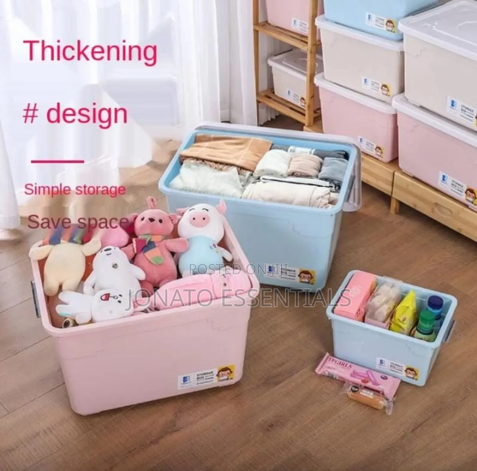 Large 80l Plastic Storage Box With Lid, Organizer