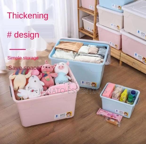 Large 80l Plastic Storage Box With Lid, Organizer - thumbnail 2