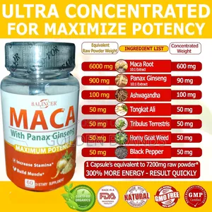 High-Strength Maca Ginseng Blend, Energy, Stamina Vitality Boost-Offer