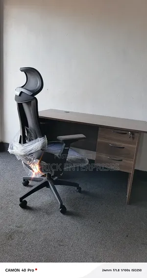 1.2 MTRS American Office Desk+ Ergonomic High Back Office Chair