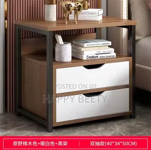 *Nordic Luxury Double Drawer Bedside Cabinet*