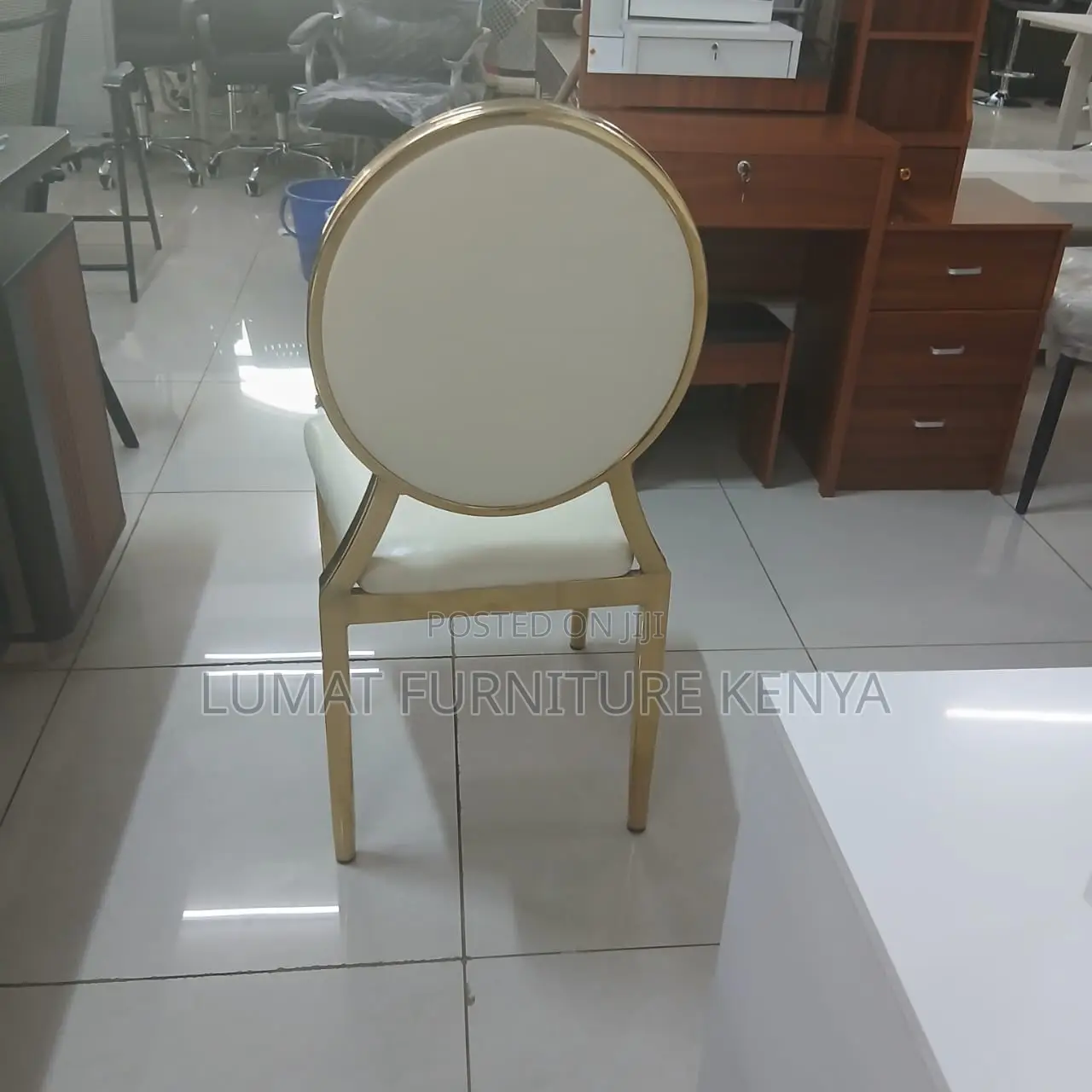 Golden White Dining Seat