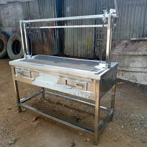 Stainless Steel Choma Grill, Has a Chain for Leveraging Grill
