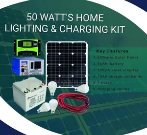 50 Watts Home Lighting Charging Kit 40ah Battery - 150w Inverter