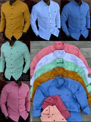 Quality Cotton Designer Collar Longsleeved Men Semi Casual Shirts
