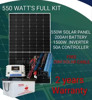 Full Set 550w Solar - 200ah Battery - 1500w Inverter - 50a Controller
