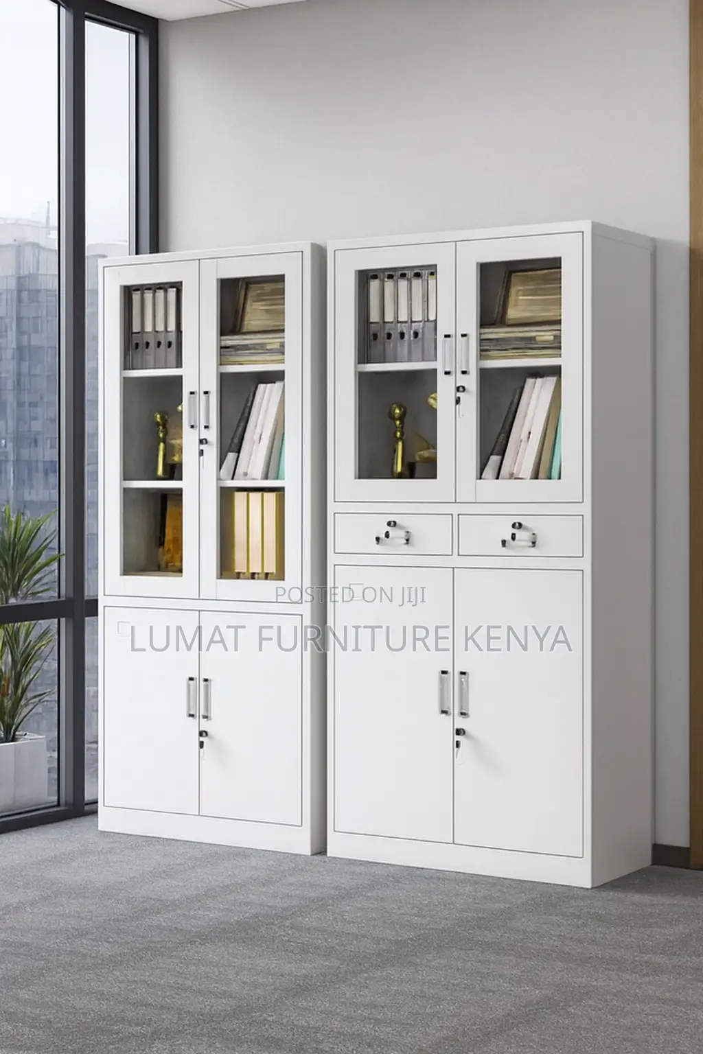 2-Door Office Display Storage Cabinet