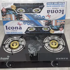 2 Burner Gas Stove Glass Top Cooker Icona