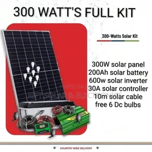 300 Watts Solar - 200ah Battery - 600w Inverter - 30a Controller Kit