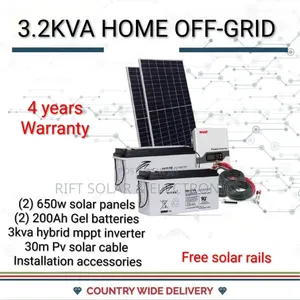3.2kva Solar Solutions Kit (2)650w Solar - (2)200ah - 20hrs Batteries
