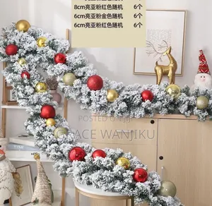 *2.7m Christmas Pine Garland Snow Flocking Falling Cedar