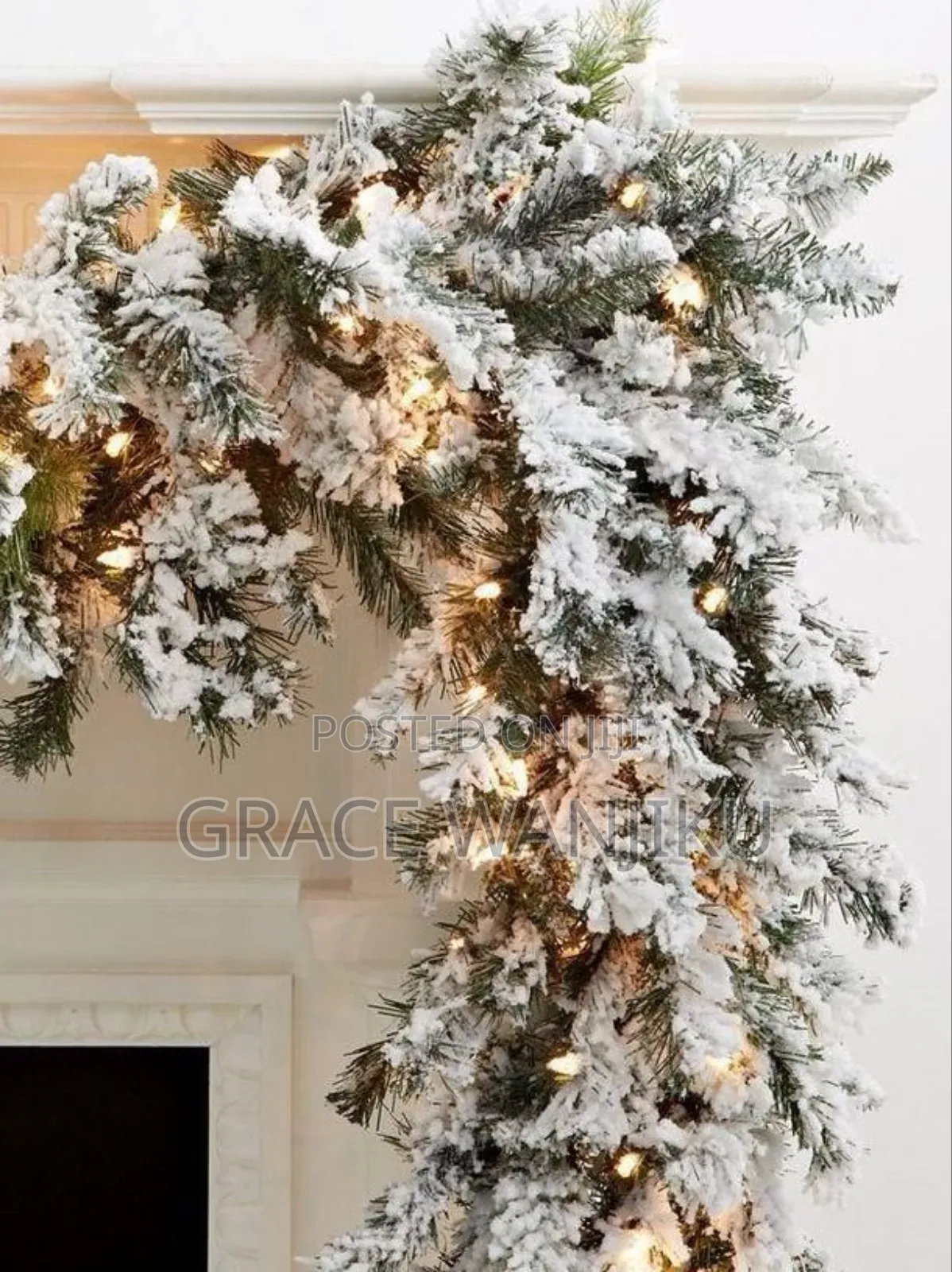 *2.7m Christmas Snow Flocked Garland-