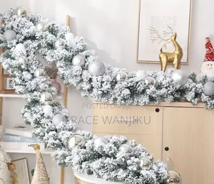 *2.7m Christmas Pine Garland Snow Flocking