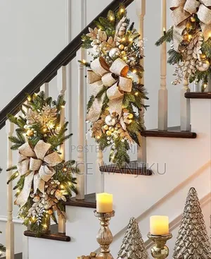*Christmas Swag Wreath Pendants Led Lights Staircase Wreath