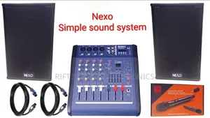 4 Channels Mixer - (2) 12" Nexo Speaker's - Wired Microphone Set
