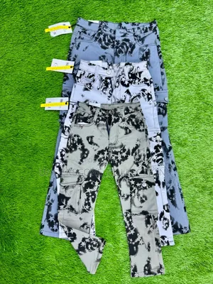 White and Black Cargo Pants