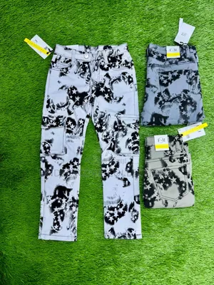 White and Black Cargo Pants