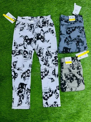 White and Black Cargo Pants