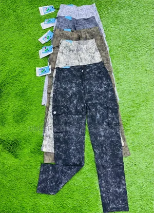White and Black Cargo Pants