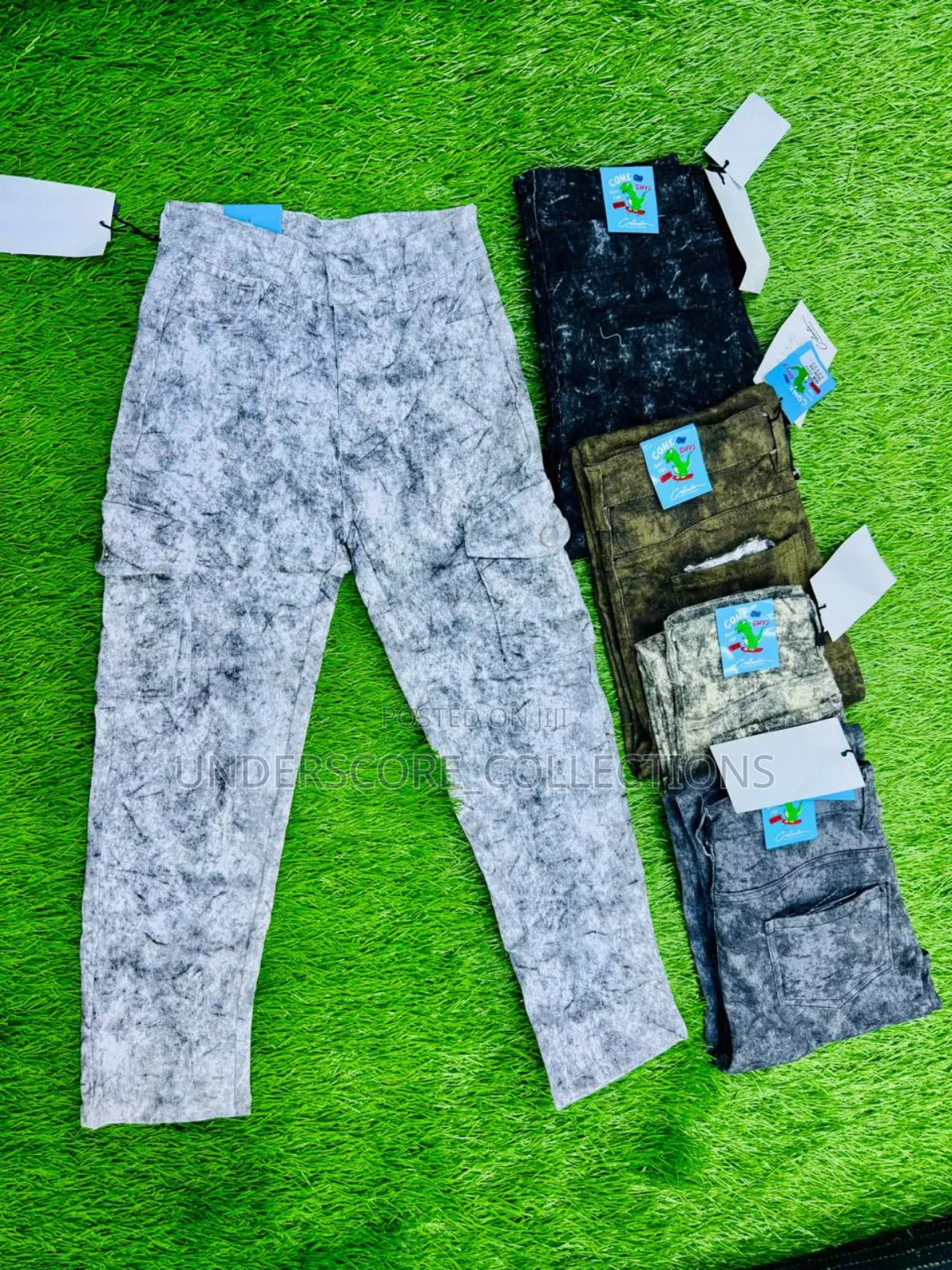 White and Black Cargo Pants