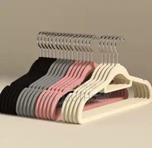 10 PCS Fabric Clad Non-Slip Hangers With Chrome Hooks