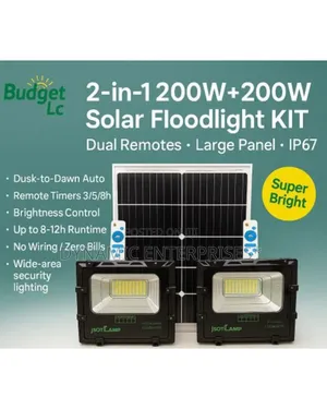 Jsot 2-in-1 200w+200w Solar Floodlight Kit.