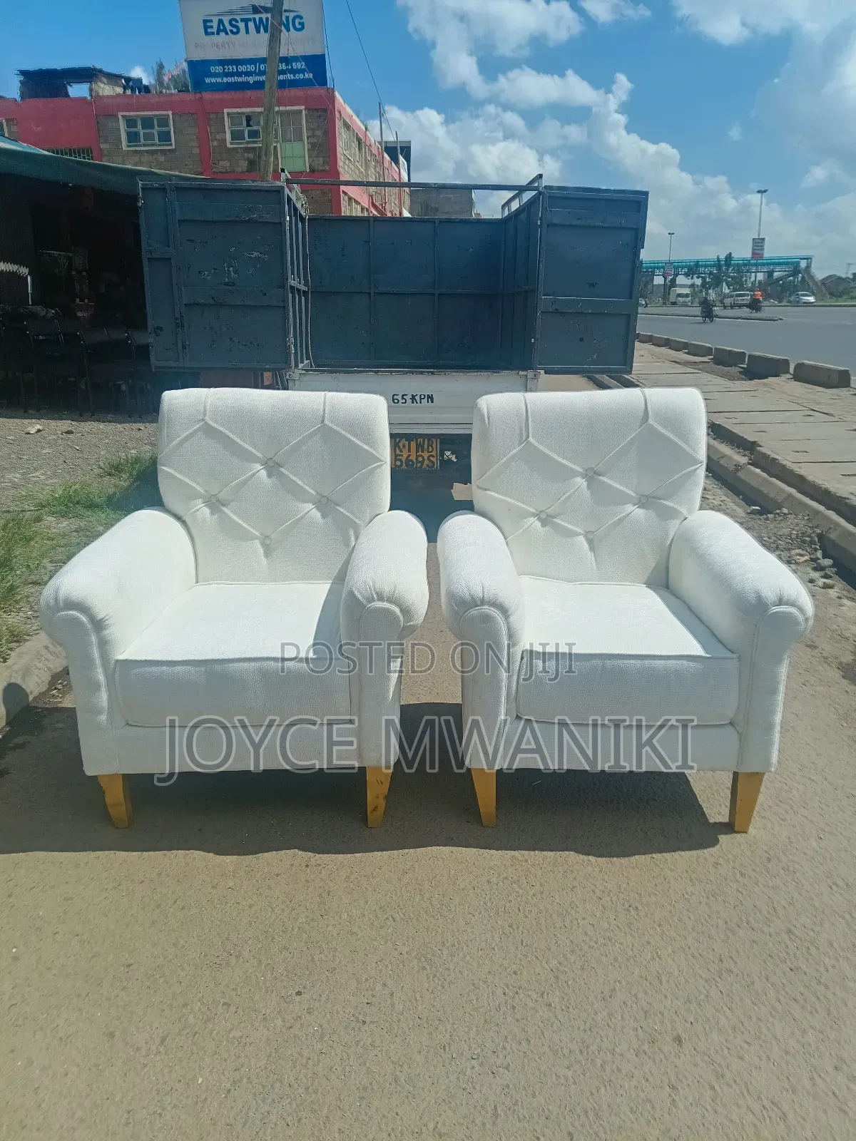 2 Fancy Modern White Chairs