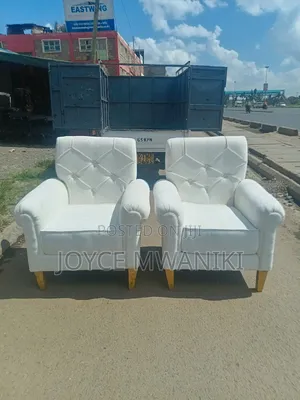 2 Fancy Modern White Chairs
