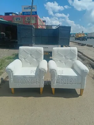 2 Fancy Modern White Chairs