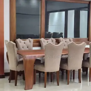 Mahogany Wood Dining Table With 6 Chairs