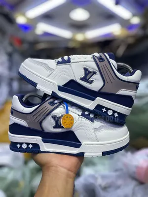 Louis Vuitton Trainer White Blue