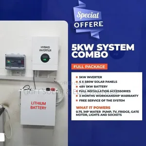 5kva Hybrid Inverter - 5.12kwh Lithium Off-Grid Home Package
