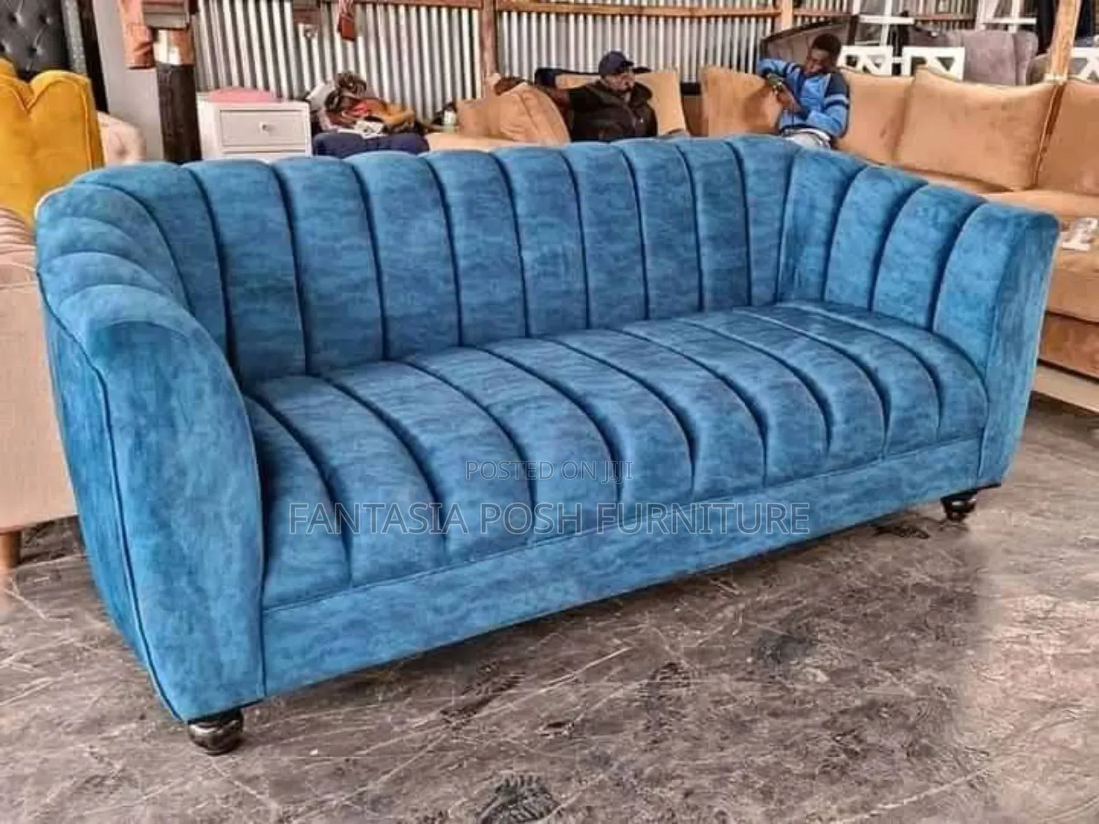 Blue Channel Sofa