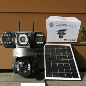 12mp V380 Pro 4g Solar Security Camera With Triple Lens Audio Alarm