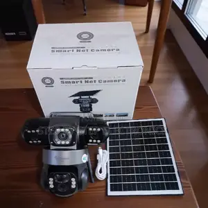 V380 Pro 12mp 4g Triple Lens Solar Security Camera With Pir Sensor
