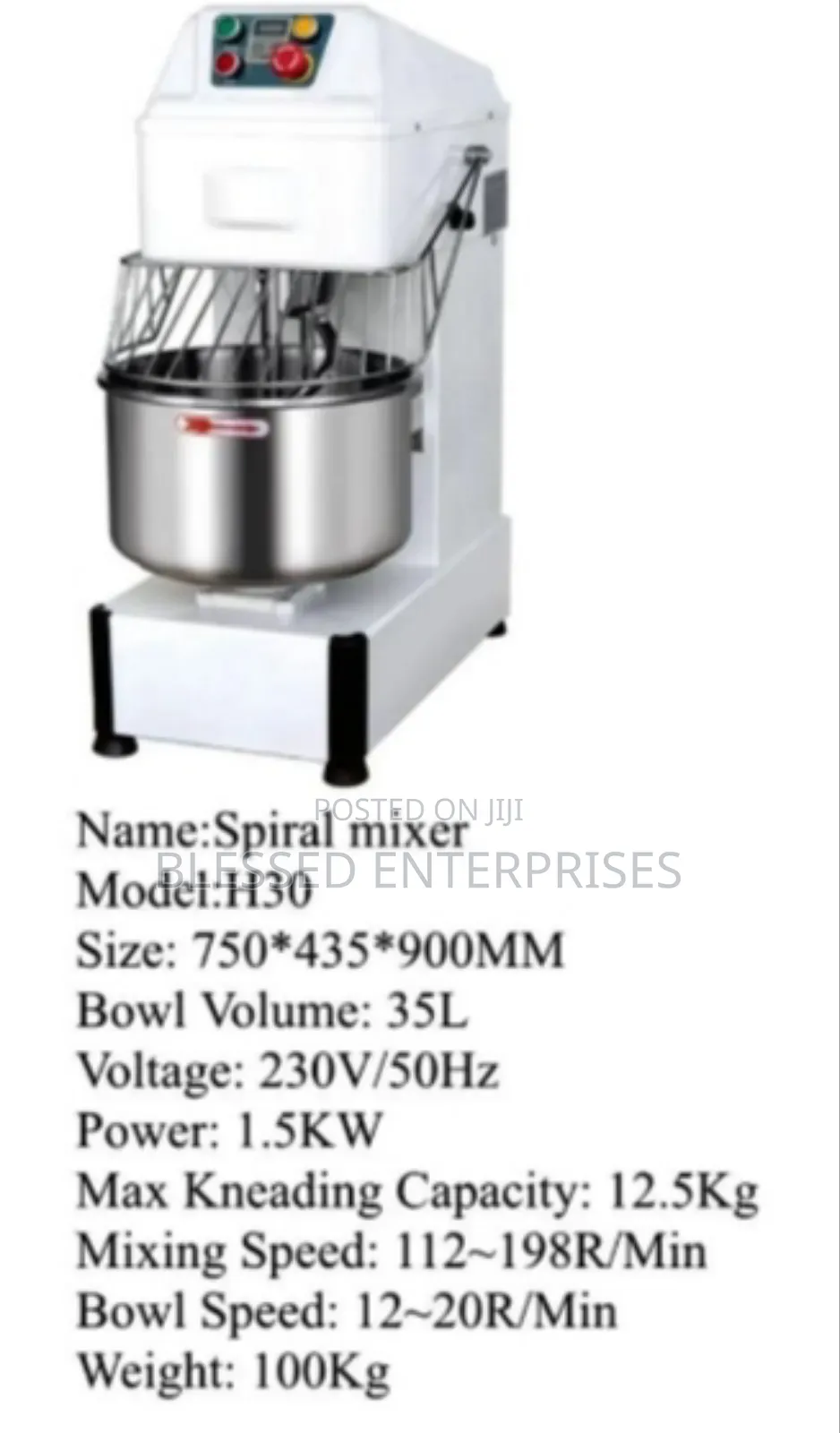 Quality 35 Litres Spiral Mixer/Spiral Mixer