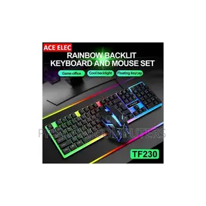 T-Wolf Tf230 Rainbow Wired Backlit Game Keyboard Mouse Combo