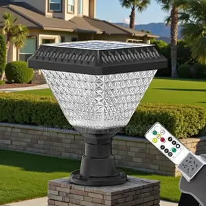 Solar Gate Pillar Light RGB Led Dusk to Dawn Auto Waterproof