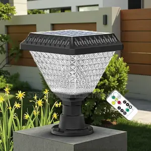 Solar Led Pillar Light Dusk to Dawn RGB Modes Waterproof Use