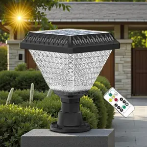 Solar Garden Pillar Light RGB Led Auto on Off Dusk to Dawn Gate Lamp