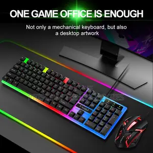 T-Wolf Tf230 Rainbow Backlit Game Keyboard Mouse Set
