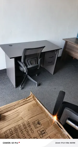 1.2 Mtrs Gray Office Desk + Low Back Mesh Chair